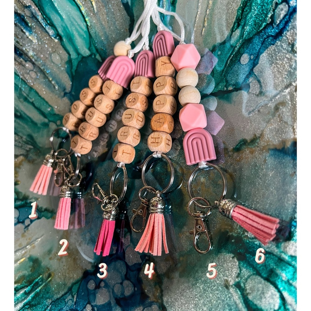 Pink Words Lanyard